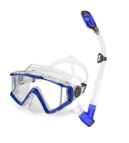 Kit de Mergulho Panorâmico Dry Dive Motion Transp/Azul